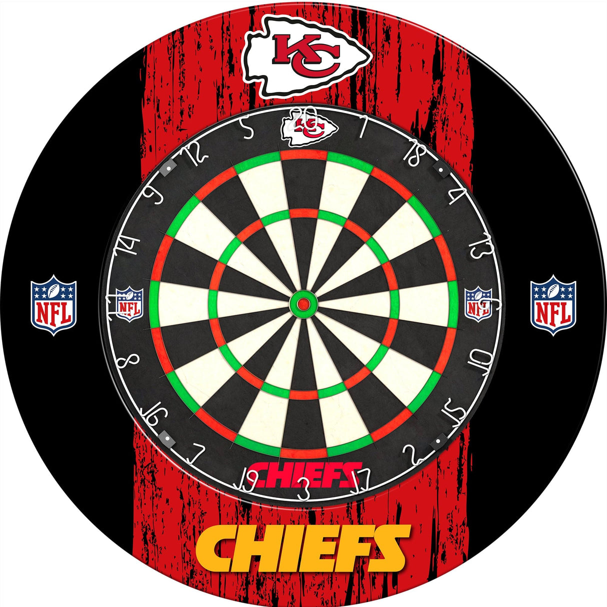NFL - Printed Dartboard & Printed Surround - Official Licensed - Kansas City Chiefs