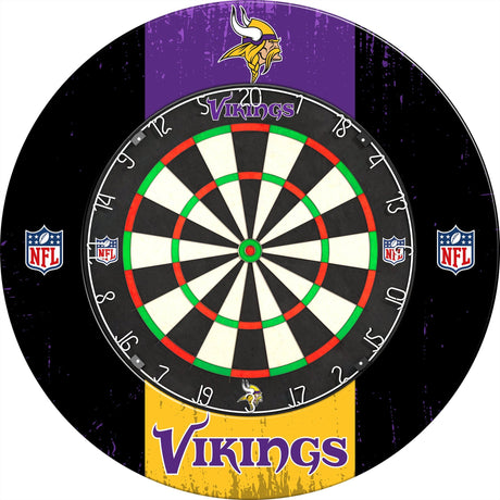 NFL - Printed Dartboard & Printed Surround - Official Licensed - Minnesota Vikings