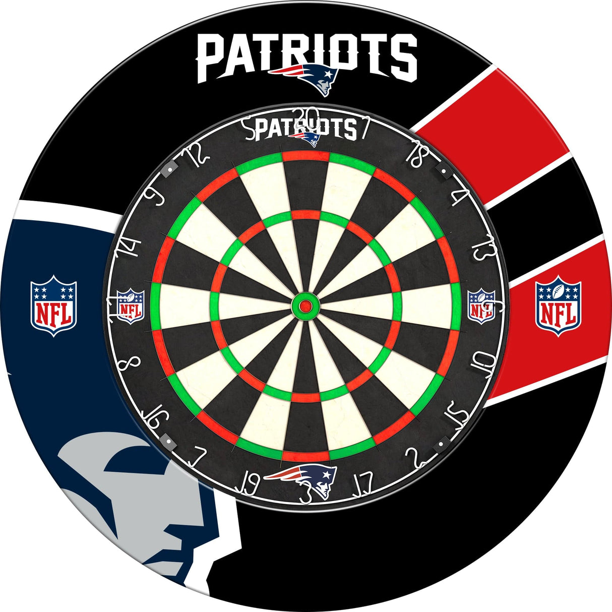 NFL - Printed Dartboard & Printed Surround - Official Licensed - New England Patriots