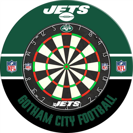 NFL - Printed Dartboard & Printed Surround - Official Licensed - New York Jets