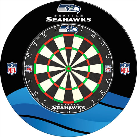 NFL - Printed Dartboard & Printed Surround - Official Licensed - Seattle Seahawks
