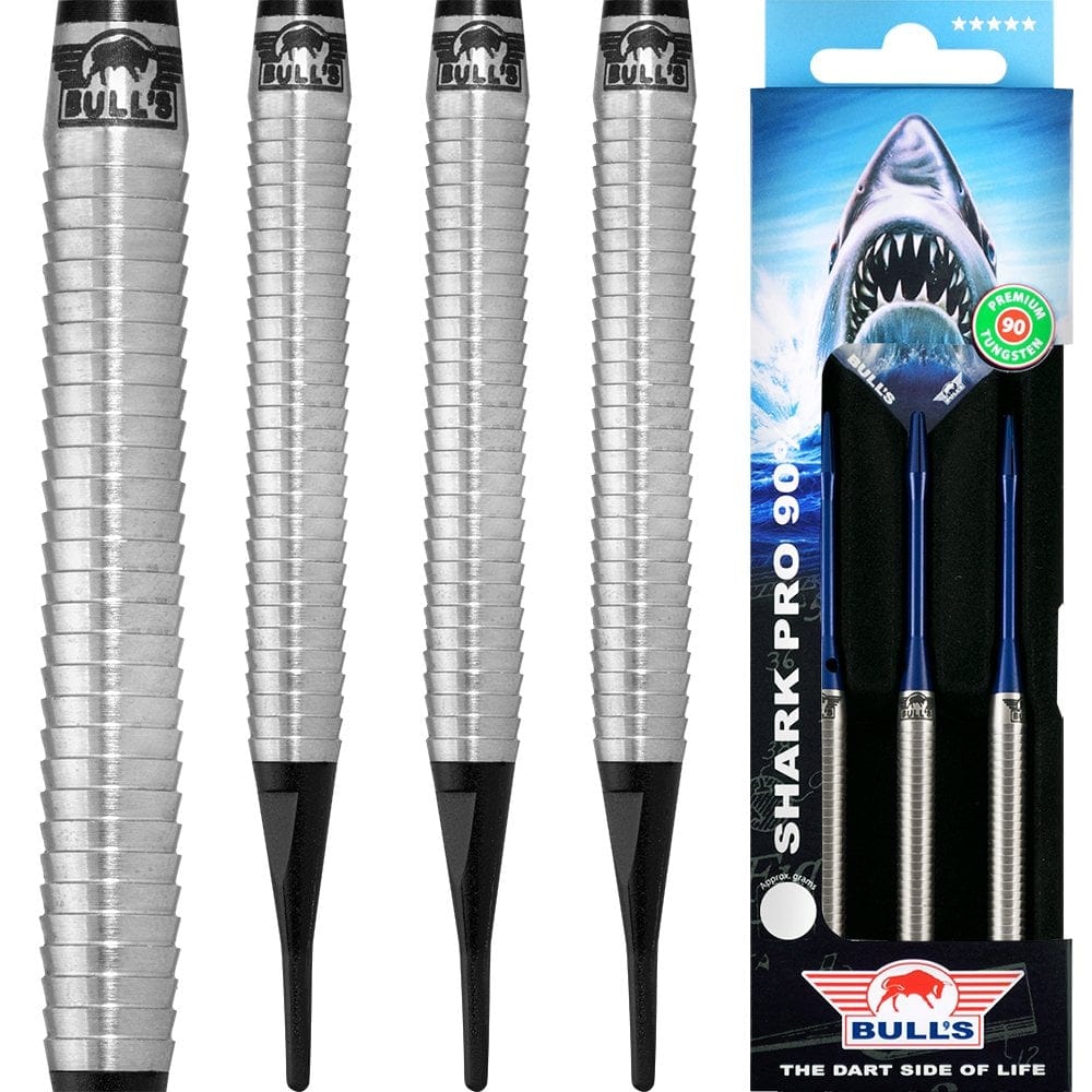 Bulls Shark Pro Darts - Soft Tip Tungsten - Razor Grip 18g