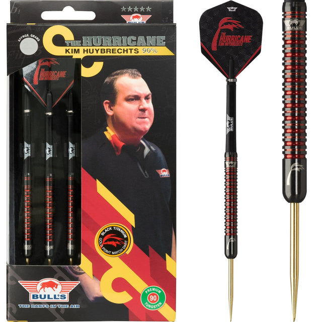 Bulls Kim Huybrechts Darts - Steel Tip - Black - The Hurricane 22g