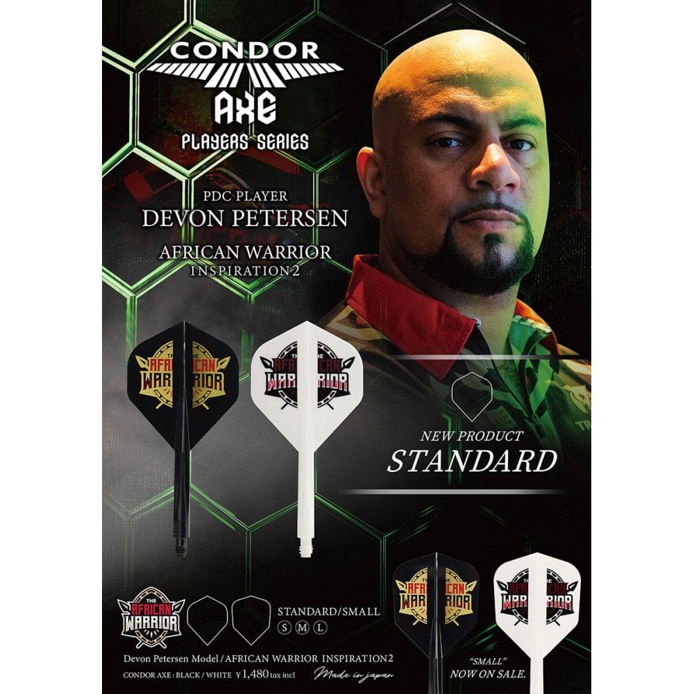 Condor AXE Player Dart Flights - Standard - African Warrior - Inspiration 2 - Black