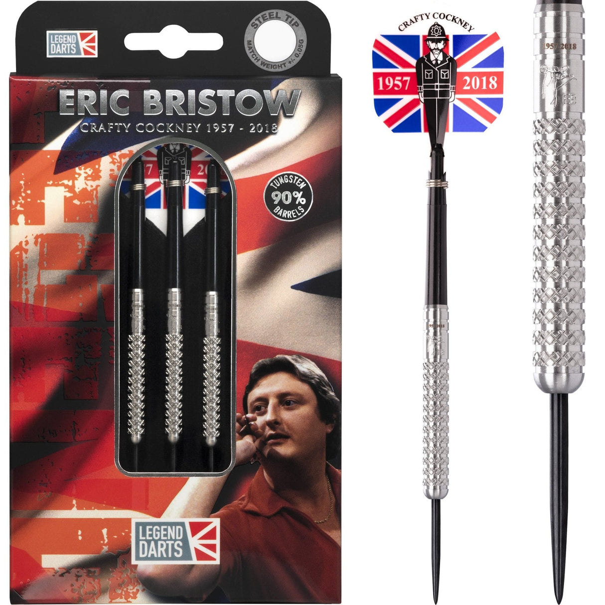 Legend Darts - Eric Bristow - Steel Tip - Cocked Finger - K1 - Silver