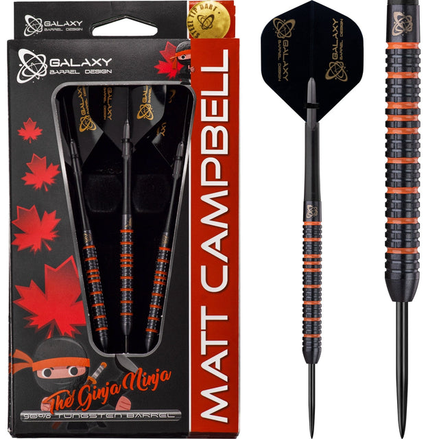 Galaxy Matt Campbell Darts - Steel Tip - V2 - The Ginja Ninja - Black