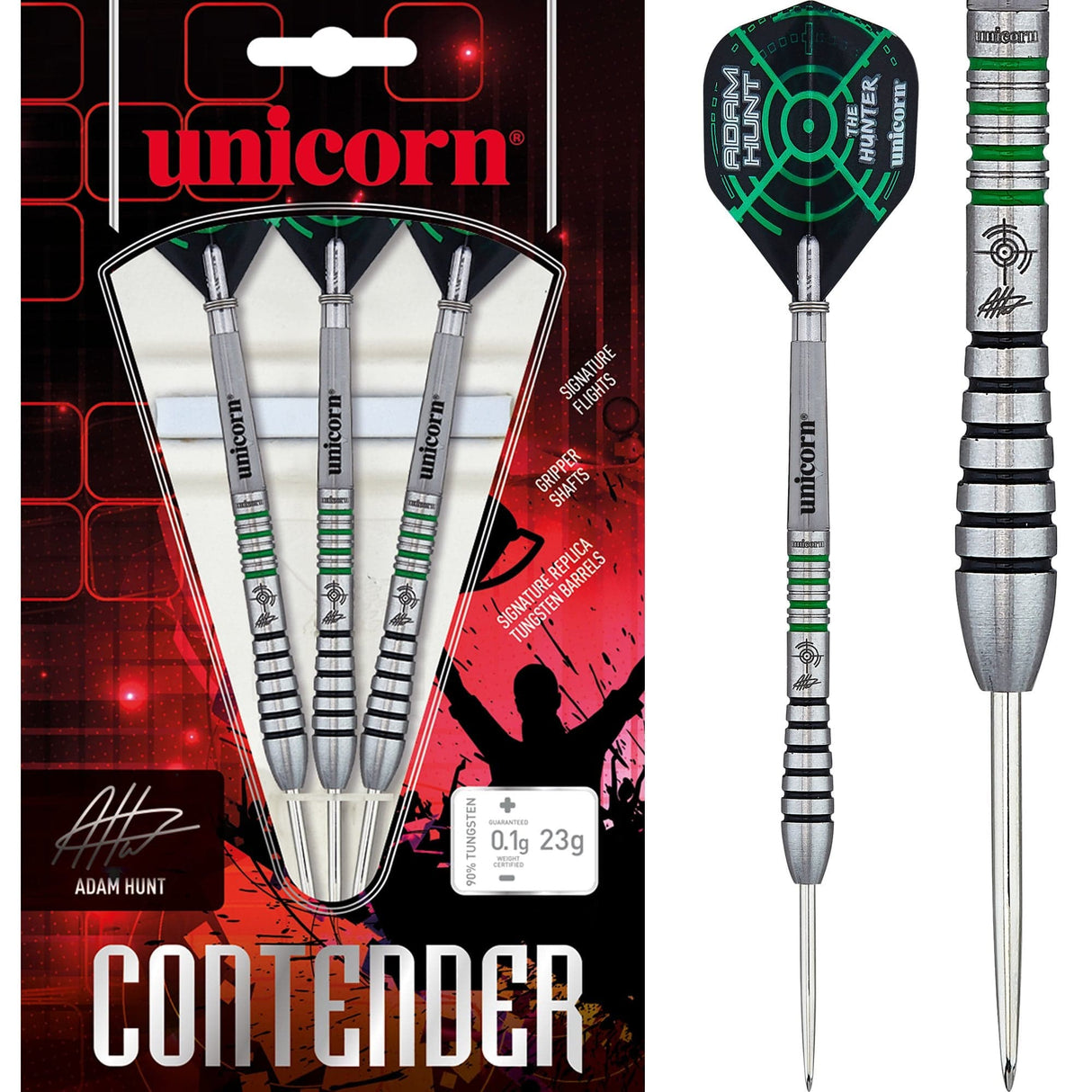 Unicorn Adam Hunt Darts - Contender Steel Tip - 23g 23g