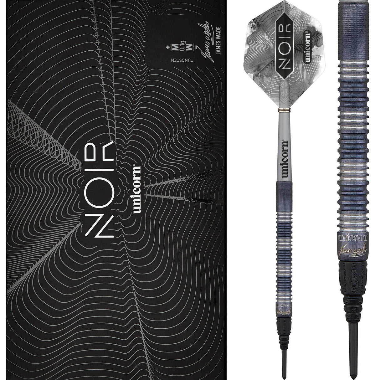 Unicorn James Wade Darts - Soft Tip - The Machine - Deluxe Edition - Noir 18g