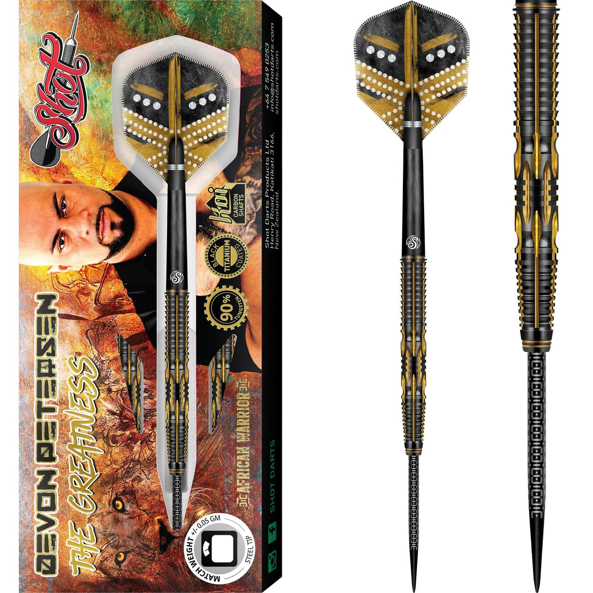 Shot Devon Petersen Darts - Steel Tip - Greatness 22g