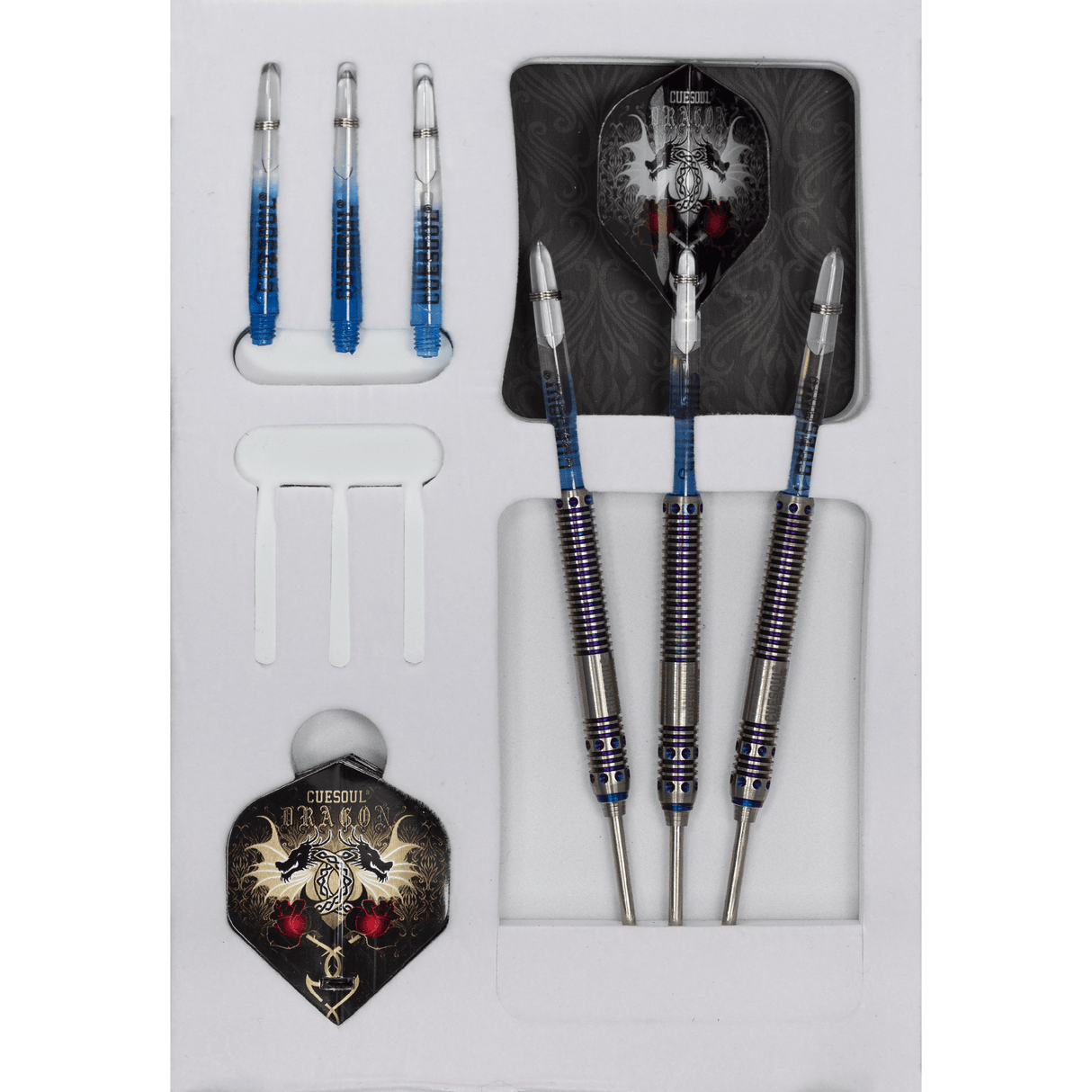 Cuesoul - Steel Tip Tungsten Darts - Dragon - Blue