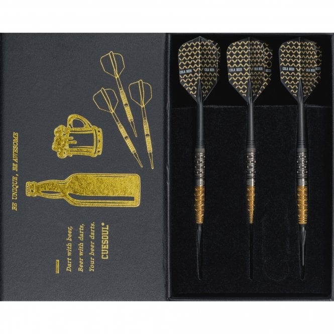 Cuesoul - Soft Tip Tungsten Darts - Cola Beer - Oil Paint Finish 19g