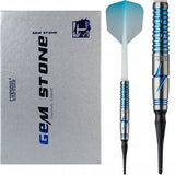 Cuesoul - Soft Tip Tungsten Darts - Blue Gem Stone - Oil Paint Finish 20g