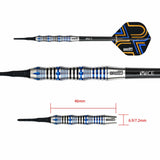 One80 Ascent Darts - Soft Tip - S02 - Black & Blue