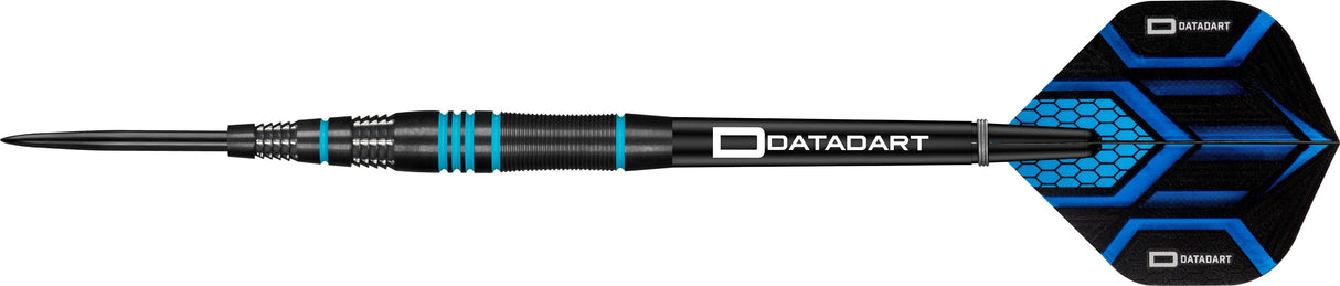 Datadart Phantom Darts - Steel Tip - Black Titanium - Blue Rings