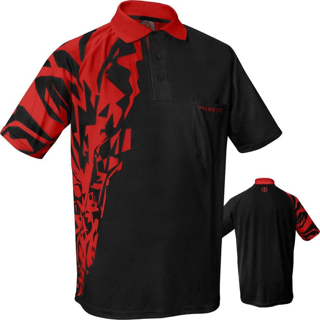 *Harrows Rapide Dart Shirt - with Pocket - Black & Red 2XL