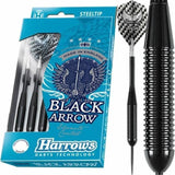 Harrows Black Arrow Darts - Steel Tip Ebonite Brass - Ringed - 22g 22g