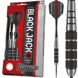 Harrows Black Jack Darts - Steel Tip Stainless Steel - Knurled 18gPERS