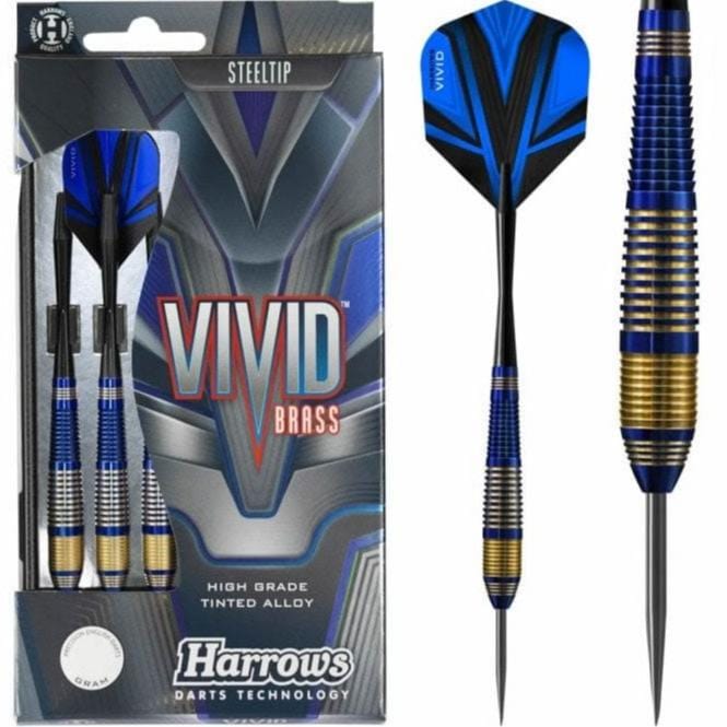 Harrows Vivid Darts - Steel Tip Brass - Blue 21g