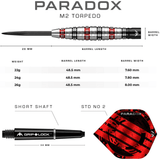 Mission Paradox Darts - Soft Tip - Straight - M1 - Electro Black & Red 21g