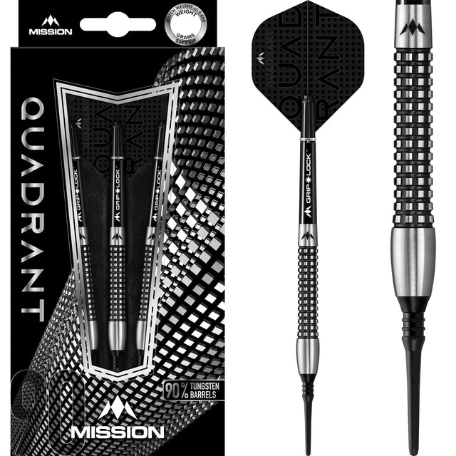 *Mission Quadrant Darts - Soft Tip - M3 - Quad Grip 19g