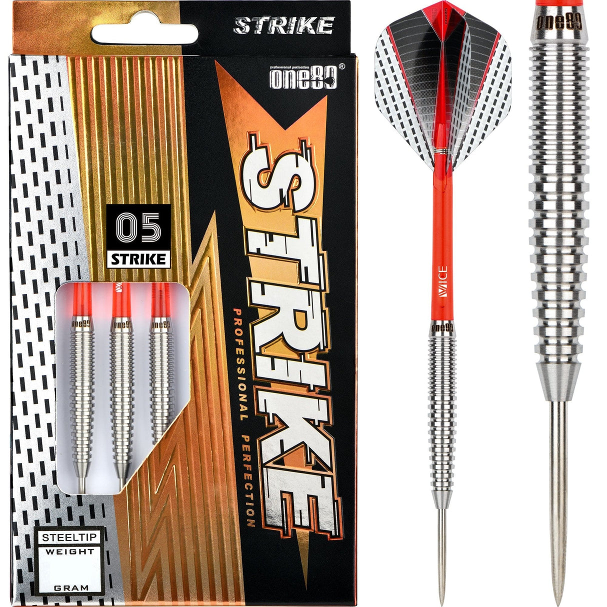 One80 Strike Darts - Steel Tip - S5 - Ringed 22g