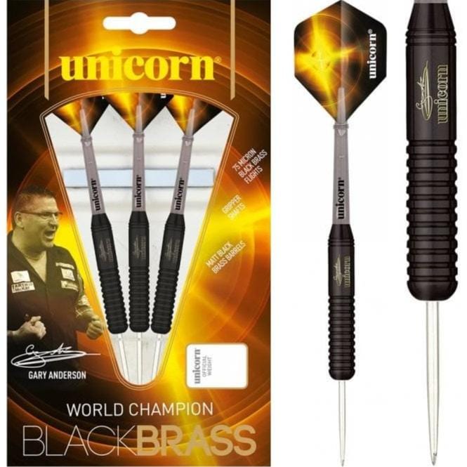 Unicorn WC Black Brass - Steel Tip - GA2 - Gary Anderson - Black