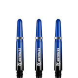 Ruthless Deflectagrip Plus Dart Shafts - Polycarbonate Stems with Springs - Blue Short