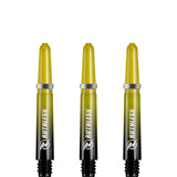 Ruthless Deflectagrip Plus Dart Shafts - Polycarbonate Stems with Springs - Yellow Short