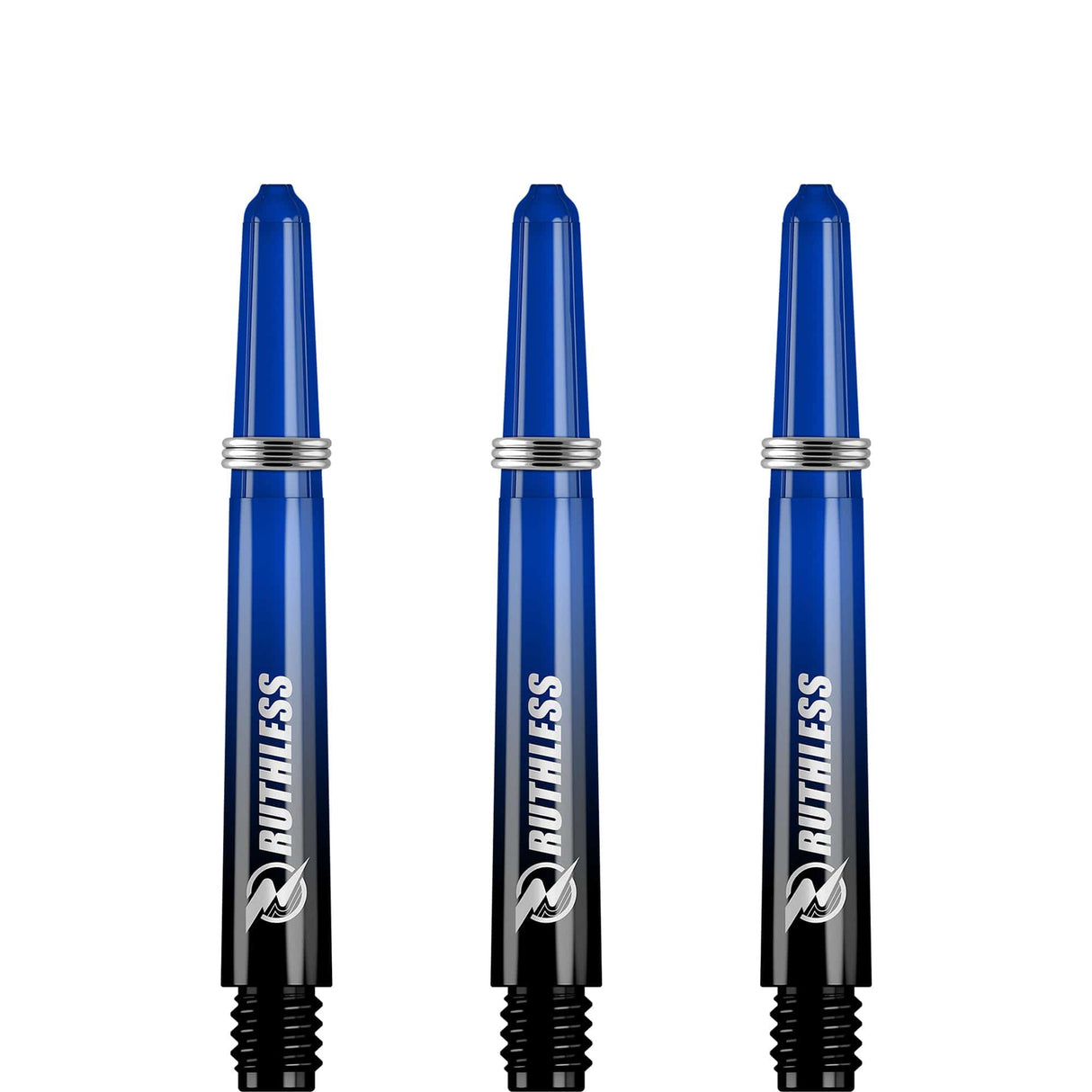 Ruthless Deflectagrip Plus Dart Shafts - Polycarbonate Stems with Springs - Blue Tweenie