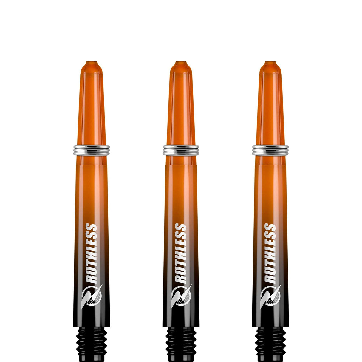 Ruthless Deflectagrip Plus Dart Shafts - Polycarbonate Stems with Springs - Orange Tweenie