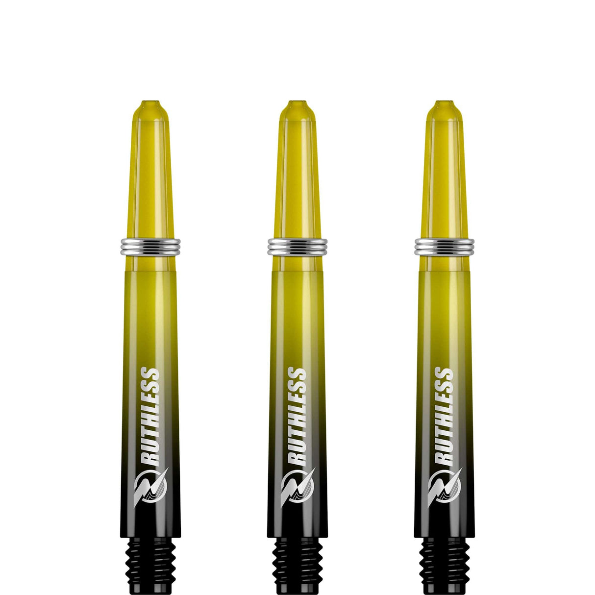 Ruthless Deflectagrip Plus Dart Shafts - Polycarbonate Stems with Springs - Yellow Tweenie