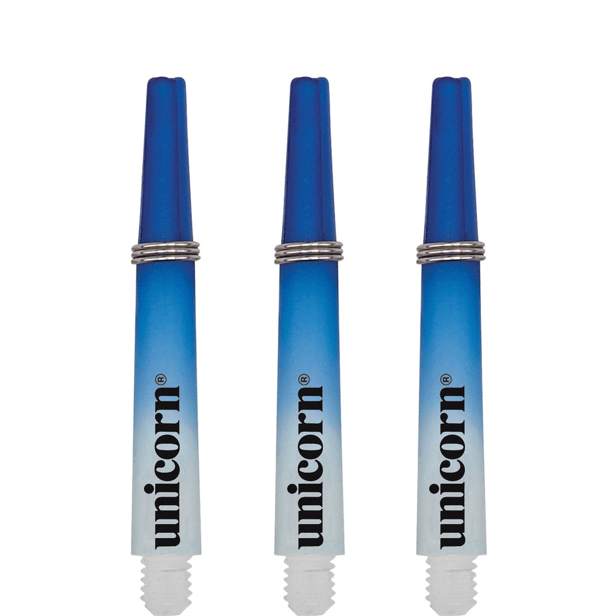 Unicorn Gripper 3 Two Tone Dart Shafts - White & Blue Short