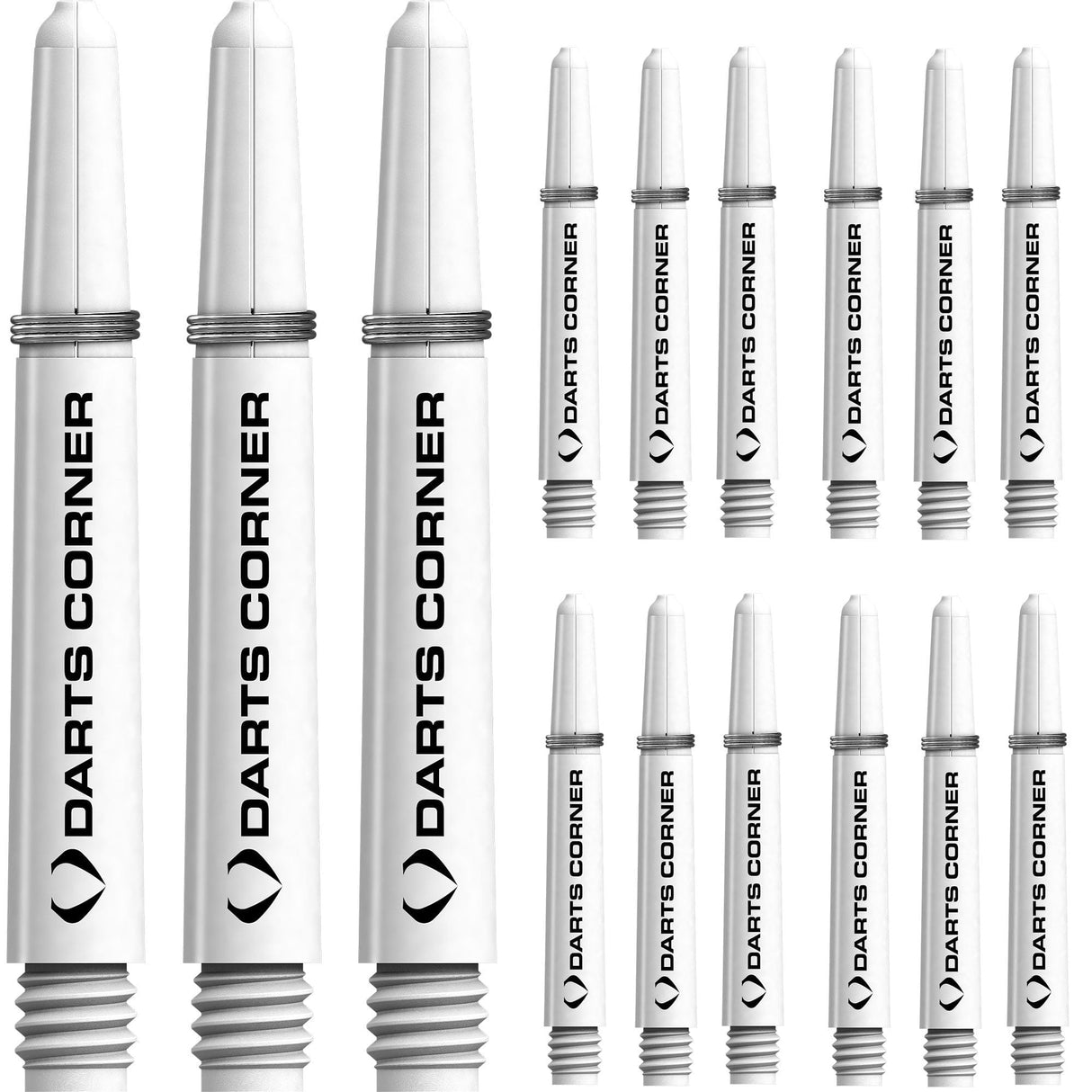 Darts Corner Nylon Dart Shafts - VALUE PACK - 5 Sets - White Tweenie