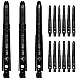 Cuesoul - Aluminium Dart Shafts - Diamond - Value Pack - 4 sets - Black