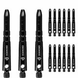 Cuesoul - Aluminium Dart Shafts - Diamond - Value Pack - 4 sets - Black