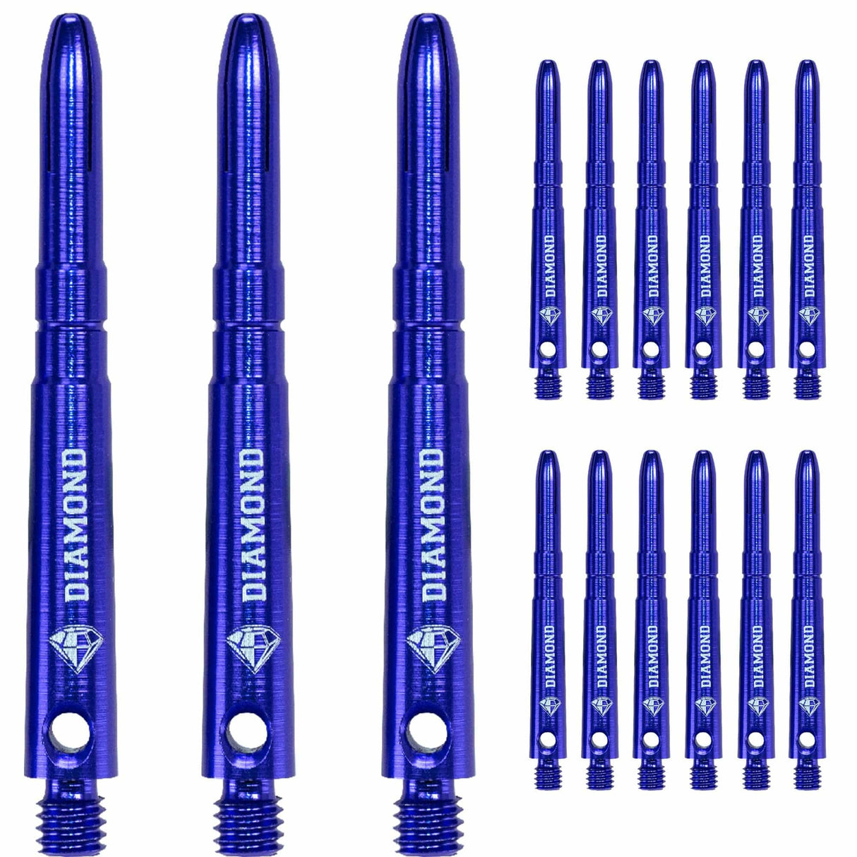 Cuesoul - Aluminium Dart Shafts - Diamond - Value Pack - 4 sets - Blue