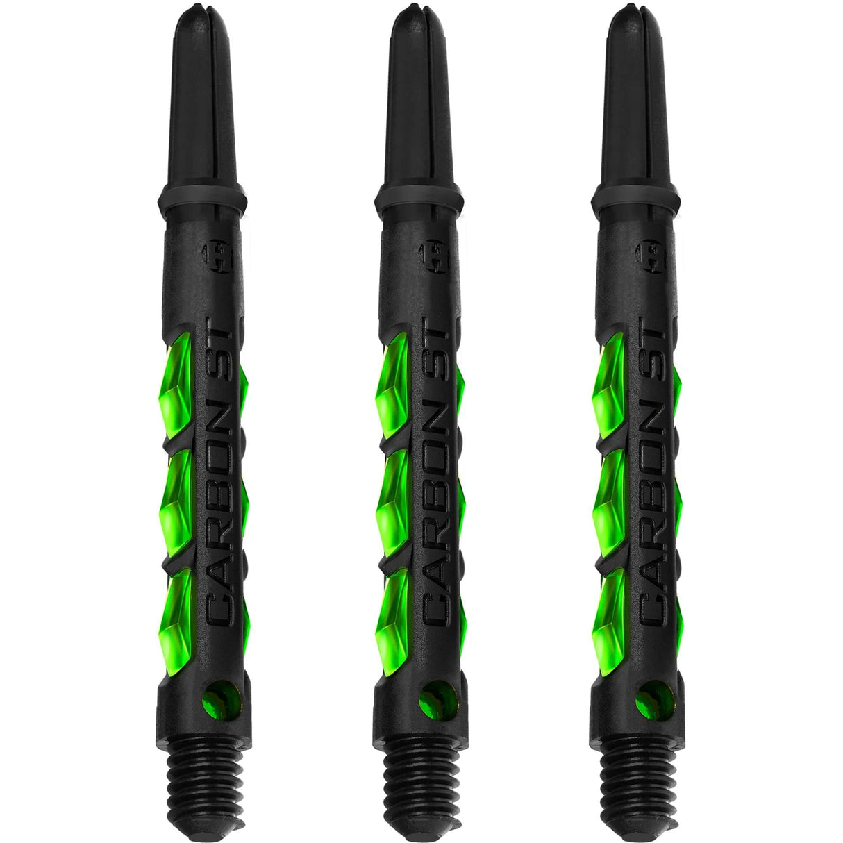 Harrows Carbon ST Shafts - Dart Stems - Black & Green Medium