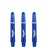 Shot Eagle Claw Dart Shafts - with Machined Rings - Strong Polycarbonate Stems - Blue Short