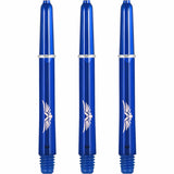 Shot Eagle Claw Dart Shafts - with Machined Rings - Strong Polycarbonate Stems - Blue Medium