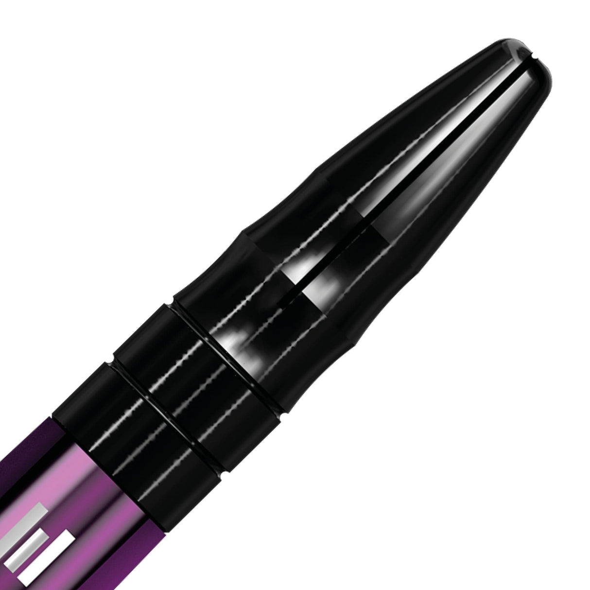 Mission Sabre Shafts - Polycarbonate Dart Stems - Purple - Black Top