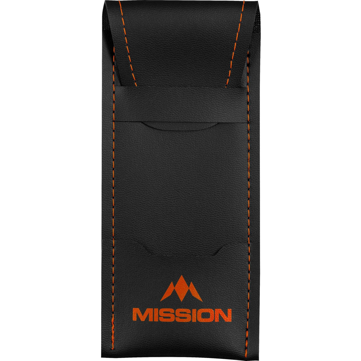 Mission Sport 8 Darts Case - Black Bar Wallet with Trim Orange