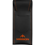 Mission Sport 8 Darts Case - Black Bar Wallet with Trim Orange