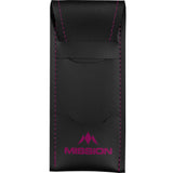 Mission Sport 8 Darts Case - Black Bar Wallet with Trim Pink