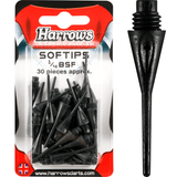 *Harrows Soft Tip Accessories - Dimple - (Pack 30) - Qtr - BlacK Black