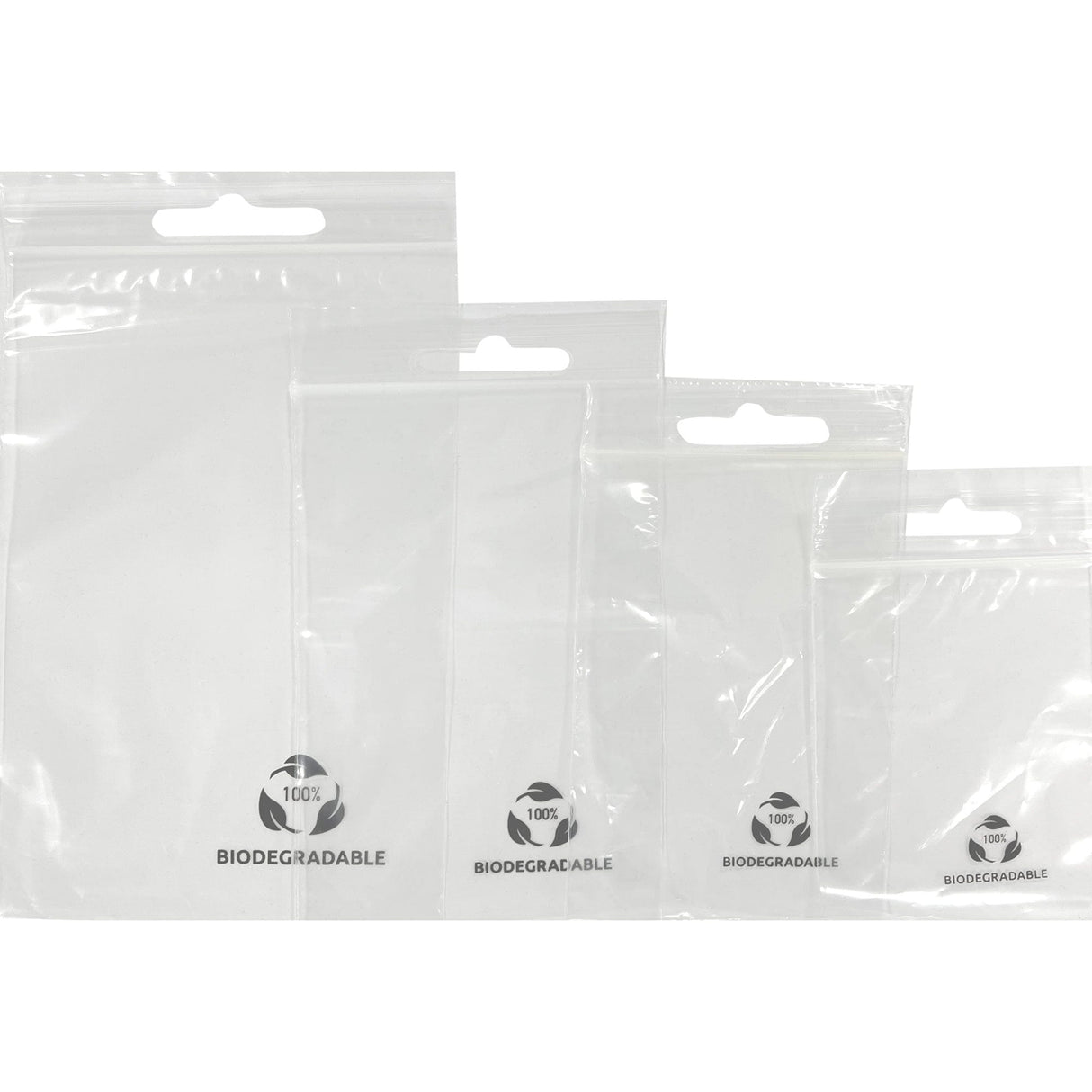 Biodegradable Clear Grip Seal Bags with Euroslot (100) - B100 - 14cm X 10cm