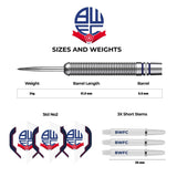 Bolton Wanderers Darts - Steel Tip Tungsten - Official Licensed - BWFC - 24g