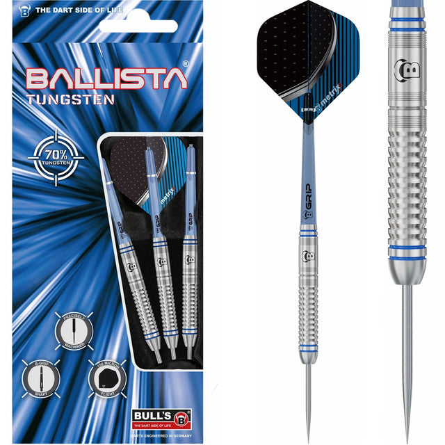 BULL'S Ballista B1 Darts - Steel Tip - 70% Tungsten - Blue 21g