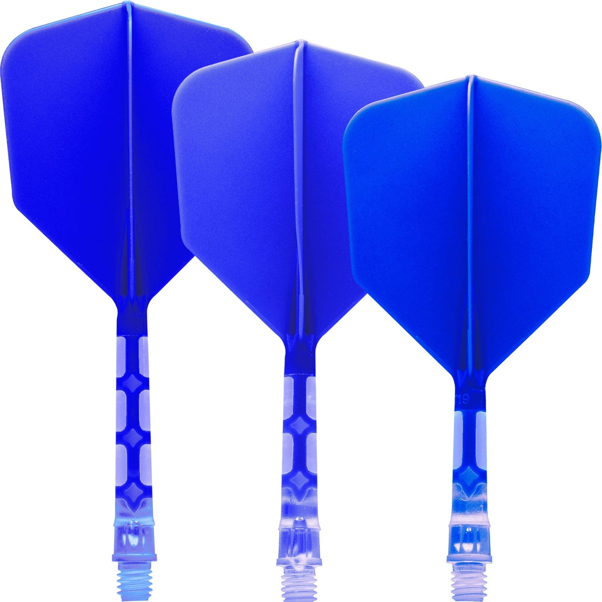 Cuesoul Rost T19 Integrated Dart Shaft and Flights - Big Wing - Clear with Blue Flight