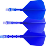 Cuesoul Rost T19 Integrated Dart Shaft and Flights - Big Wing - Clear with Blue Flight