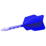 Cuesoul Rost T19 Integrated Dart Shaft and Flights - Big Wing - Clear with Blue Flight